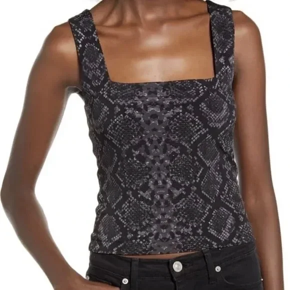 NEW Leith Square Neck Tank in Snake Print - Picture 9 of 9